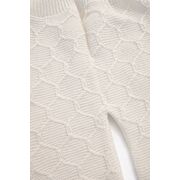 Set bebe tricotat 6 piese alb paturica vesta bluza pantaloni caciula botosei trpb0175