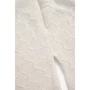 Set bebe tricotat 6 piese alb paturica vesta bluza pantaloni caciula botosei trpb0175