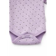 Set bebelus fetita 3 piese body pantaloni caciula bumbac ribat lila trpb0160