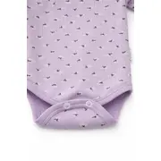 Set bebelus fetita 3 piese body pantaloni caciula bumbac ribat lila trpb0160