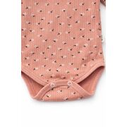 Set bebelus fetita 3 piese body pantaloni caciula bumbac ribat roz pudra trpb0161