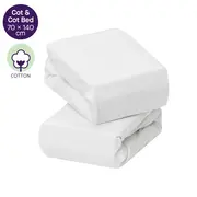 Set doua cearceafuri, alb, cu elastic 140 cm x 70 cm Clevamama 3368 SUPclvm_3368