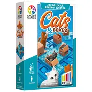 Smart games - cats and boxes, , joc de logica cu 60 de provocari, 7+ ani, editie lb. romana - okesg450ro