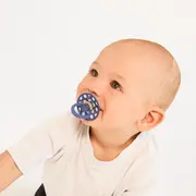 Bibs - set 2 suzete colour studio collection polka dots, tetina rotunda, 0 luni+-baby blue/steel blue bbb11034104