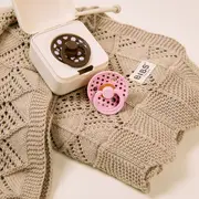 Bibs - set 2 suzete colour studio collection polka dots, tetina rotunda, 0 luni+-baby pink/mocha bbb11034102