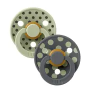 Bibs - set 2 suzete colour studio collection polka dots, tetina rotunda, 0 luni+-sage/iron bbb11034105