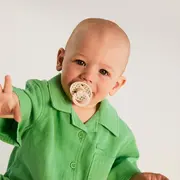 Bibs - set 2 suzete colour studio collection polka dots, tetina rotunda, 6 luni+-sage/iron bbb12034105