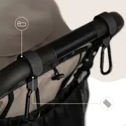 Carlige Universale din piele ecologica pentru Carucior, Set 2, Negru