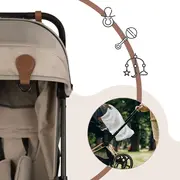 Clips magnetici din piele ecologica pentru Carucior, Set 2, Maro