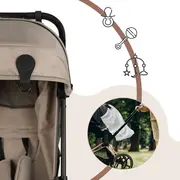 Clips magnetici din piele ecologica pentru Carucior, Set 2, Negru