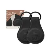 Clips magnetici din piele ecologica pentru Carucior, Set 2, Negru