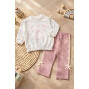 Costum bymurat cu imprimeu you got this girl si fundite decorative, set confortabil pentru fetite bp10184-1-26