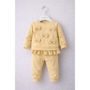 Set 2 piese bymurat cu funde decorative si dantela, costum confortabil pentru fetite bs10148-1-26