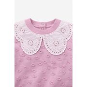 Set bebe fetita 2 piese mov bluza cu guler brodat pantaloni comozi trpb0181