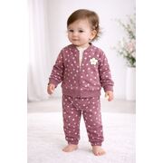 Set mov 3 piese my bella cu hanorac si pantaloni cu buline, tinuta confortabila pentru fetite bkm2599333-1-33