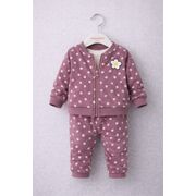 Set mov 3 piese my bella cu hanorac si pantaloni cu buline, tinuta confortabila pentru fetite bkm2599333-1-33