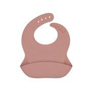 Baveta din silicon cu buzunar colector pentru hranire, Platinum Blush