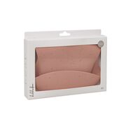 Baveta din silicon cu buzunar colector pentru hranire, Platinum Blush