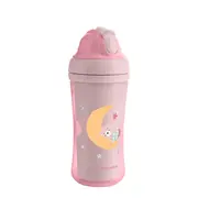 Cana cu pai 220 ml, Moony me Pink, Kikka Boo