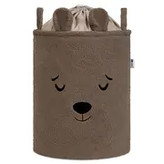 Cos Premium Fluffy Toy Boucle Bear, 43 litri, pliabil cu manere rezistente, Brown