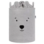 Cos Premium Fluffy Toy Boucle Bear, 43 litri, pliabil cu manere rezistente, Grey