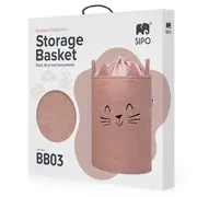 Cos Premium Fluffy Toy Boucle Cat, 43 litri, pliabil cu manere rezistente, Pink