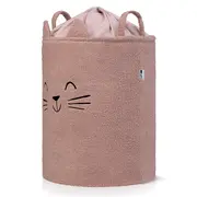 Cos Premium Fluffy Toy Boucle Cat, 43 litri, pliabil cu manere rezistente, Pink