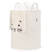 Cos Premium Fluffy Toy Boucle Rabbit, 43 litri, pliabil cu manere rezistente, Cream