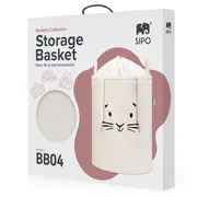 Cos Premium Fluffy Toy Boucle Rabbit, 43 litri, pliabil cu manere rezistente, Cream