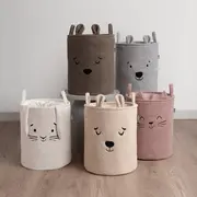 Cos Premium Fluffy Toy Boucle Rabbit, 43 litri, pliabil cu manere rezistente, Cream