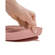 Farfurie compartimentata cu baza cu ventuza pentru bebelusi 600 ml, Blush
