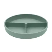 Farfurie compartimentata cu baza cu ventuza pentru bebelusi 600 ml, Sage Green