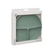 Farfurie compartimentata cu baza cu ventuza pentru bebelusi 600 ml, Sage Green