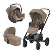 Joie - carucior pentru copii multifunctional 3 in 1 chrome 2 cashew (carucior chrome 2 cashew + landou chrome cashew + scoica i-snug cashew) bbbt1201jacsw000