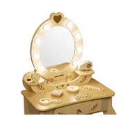 Milly Mally Masuta de Machiaj Copii, Oglinda LED & Accesorii, Elly Natural