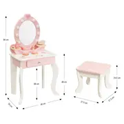 Milly Mally Masuta de Machiaj Copii, Oglinda LED & Accesorii, Elly Pink