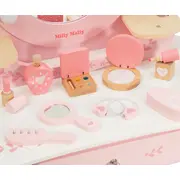 Milly Mally Masuta de Machiaj Copii, Oglinda LED & Accesorii, Elly Pink