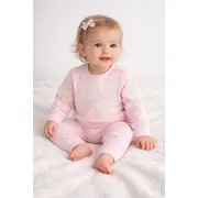 Set 2 piese bebe fete bymurat roz cu aplicatii inimioare si pantaloni comozi  bpe10218-1-29