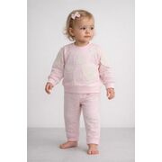 Set 2 piese bebe fete bymurat roz cu aplicatii inimioare si pantaloni comozi  bpe10218-1-29