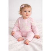 Set 2 piese bebe fete bymurat roz cu aplicatii inimioare si pantaloni comozi  bpe10218-1-29
