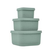 Set 3 cutii pentru gustari bebelusi din silicon alimentar 150ml 400ml 600ml, Platinum Sage Green