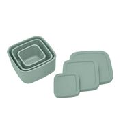 Set 3 cutii pentru gustari bebelusi din silicon alimentar 150ml 400ml 600ml, Platinum Sage Green