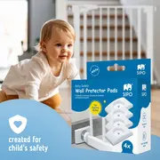Set 4 Protectii Perete pentru Poarta Siguranta Copii, SIPO, Anti-Alunecare, Universale, Alb
