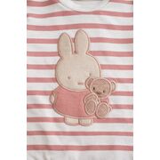 Set bebe fetita 2 piese roz cu iepuras bluza maneca lunga pantaloni bumbac trpb0184