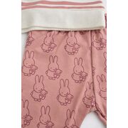 Set bebe fetita 2 piese roz cu iepuras bluza maneca lunga pantaloni bumbac trpb0184