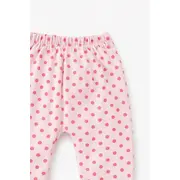 Set bebe fetita 2 piese roz cu iepurasi bluza maneca lunga pantaloni bumbac trpb0183