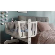 Set complet Leagan-Patut Bebelus CRISTINE din Lemn Masiv & Set Lenjerie 6 Piese