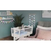 Set complet Leagan-Patut Bebelus CRISTINE din Lemn Masiv & Set Lenjerie 6 Piese