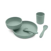 Set complet din silicon pentru mesele bebelusului, 5 piese, Platinum Sage Green
