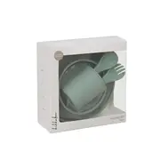 Set complet din silicon pentru mesele bebelusului, 5 piese, Platinum Sage Green